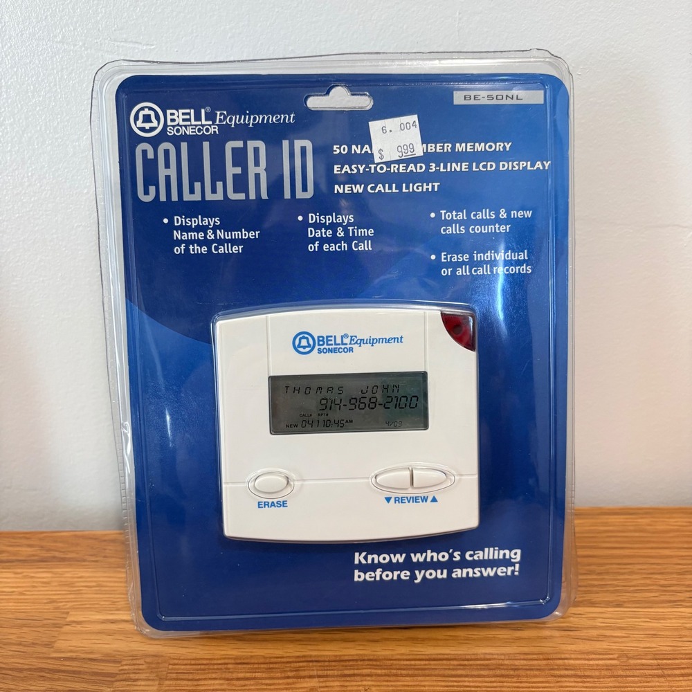 Bell Equipment Caller ID BE-50NL 3-Line LCD 50 Memory NEW White Sealed Vintage